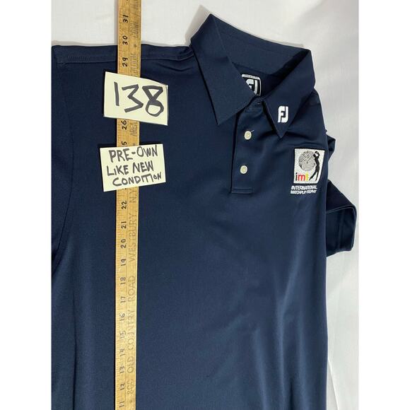 FootJoy Golf Polo Blue 2XL International Match Play Trophy Shirt Performance Fit - Picture 4 of 10
